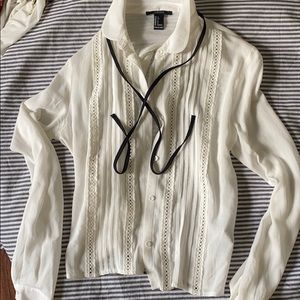 CONTEMPORARY ribbon tie blouse NEVER WORN
